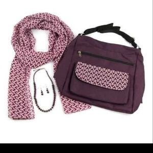 Purple knitted scarf and wrap accessories